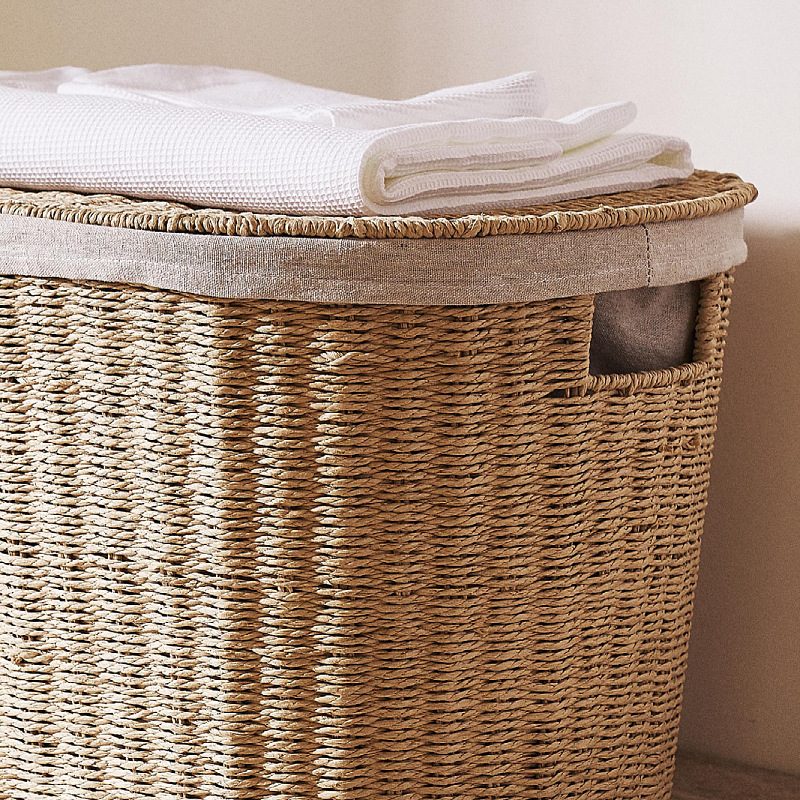 Paper rope braided laundry basket clothes storage box storage basket laundry basket bedroom sorting box storage basket with lid storage basket