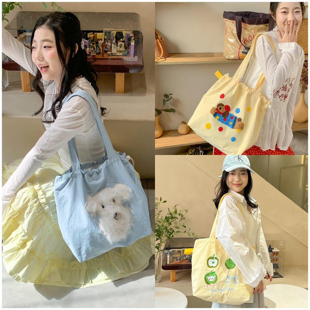 Korean cute fresh embroidered shoulder bag summer fashionable casual lazy style commuting toy bag