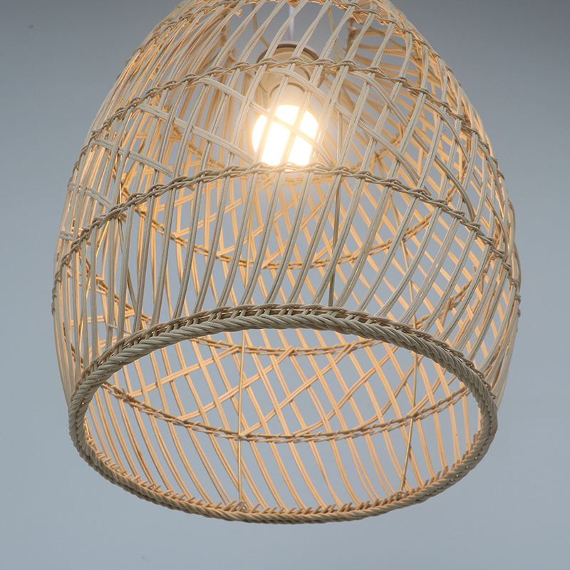 Chinese restaurant Bird's Nest Hand-woven Lamps Restaurant Restaurant Teahouse Single-head bamboo chandeliers